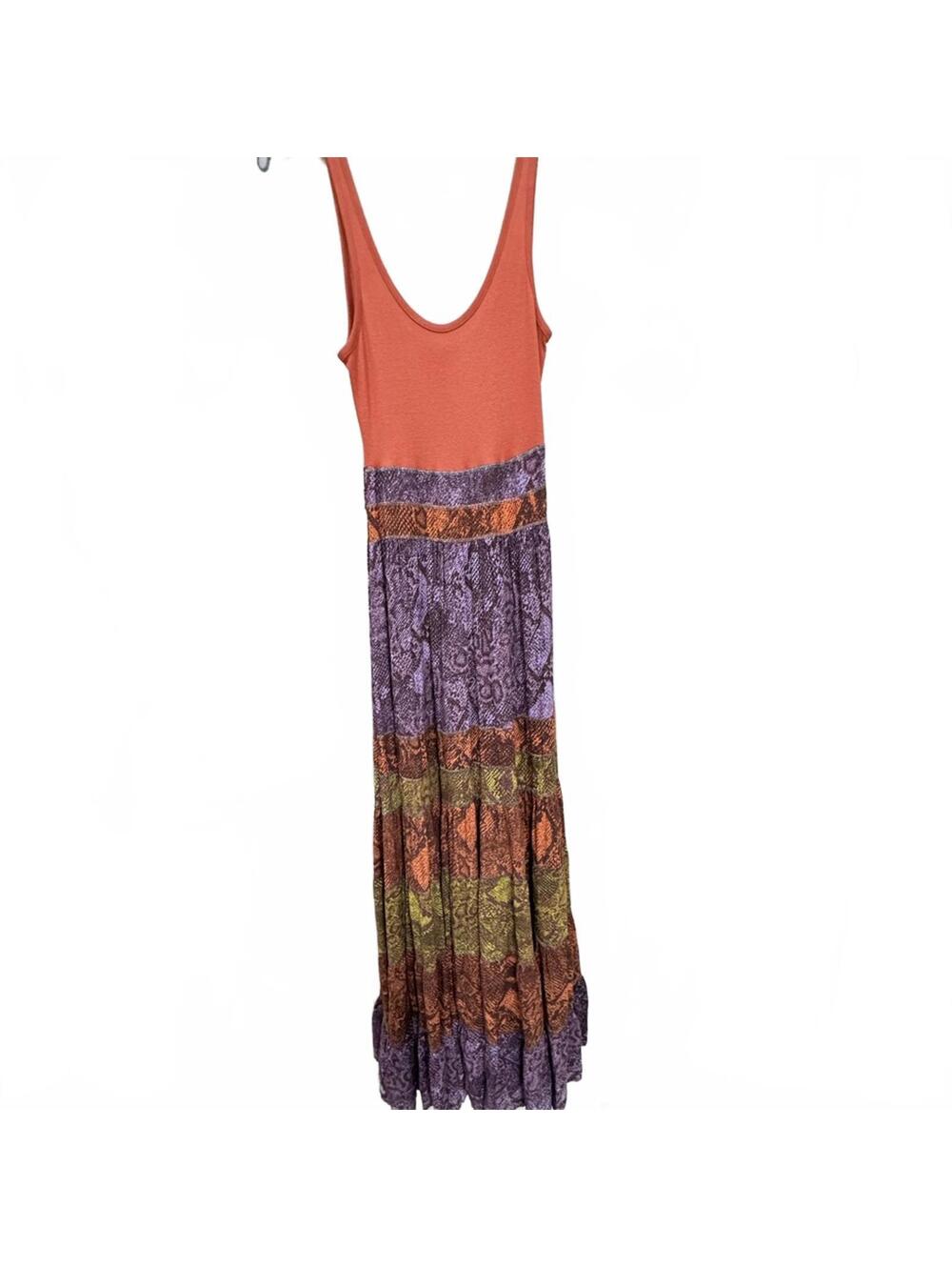 Anthropologie “Colima” Multi Color Snakeskin Print Boho Maxi Long Dress- Size XS - Picture 2 of 8